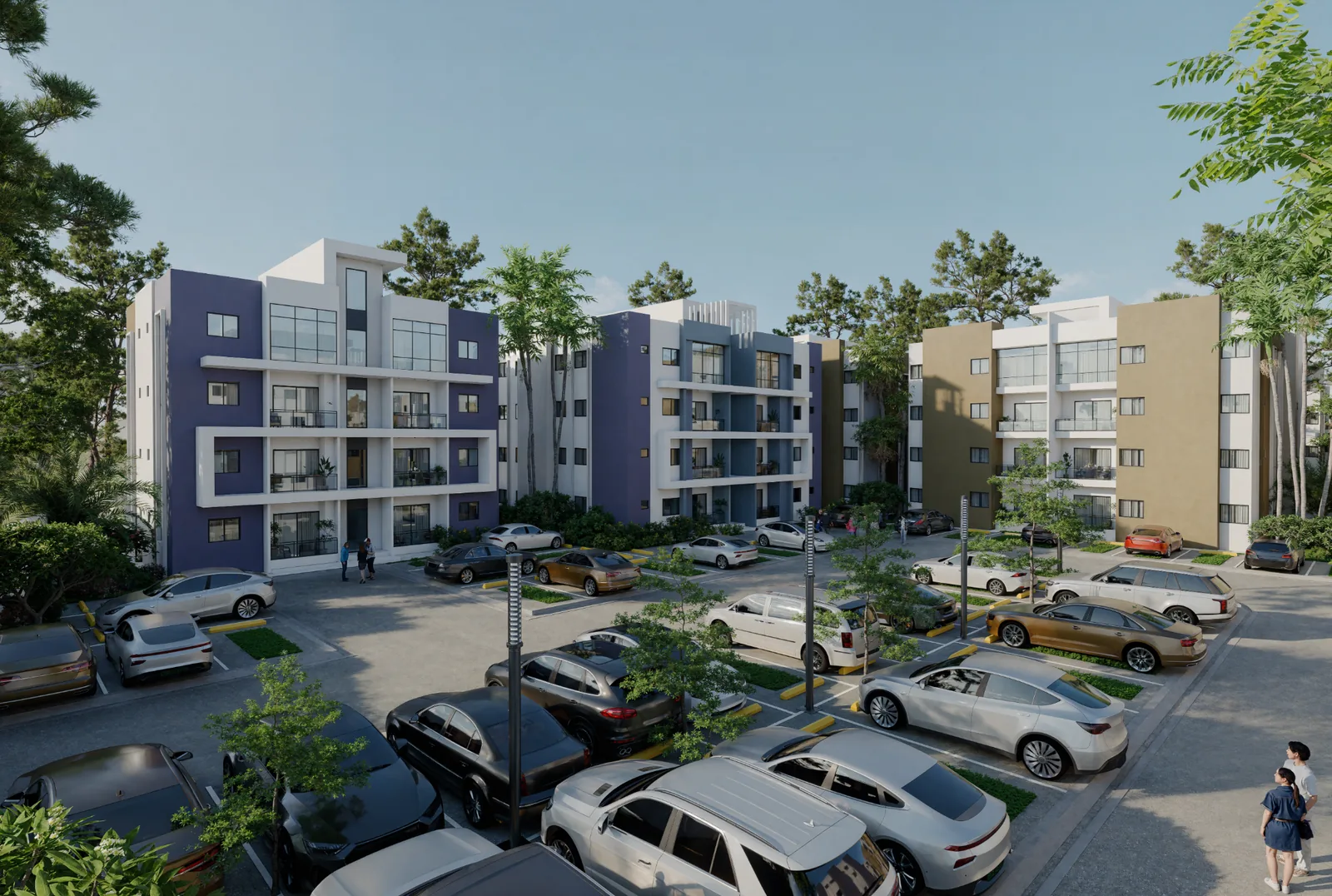 Render conceptual de edificios y áreas exteriores de Caney Oriental