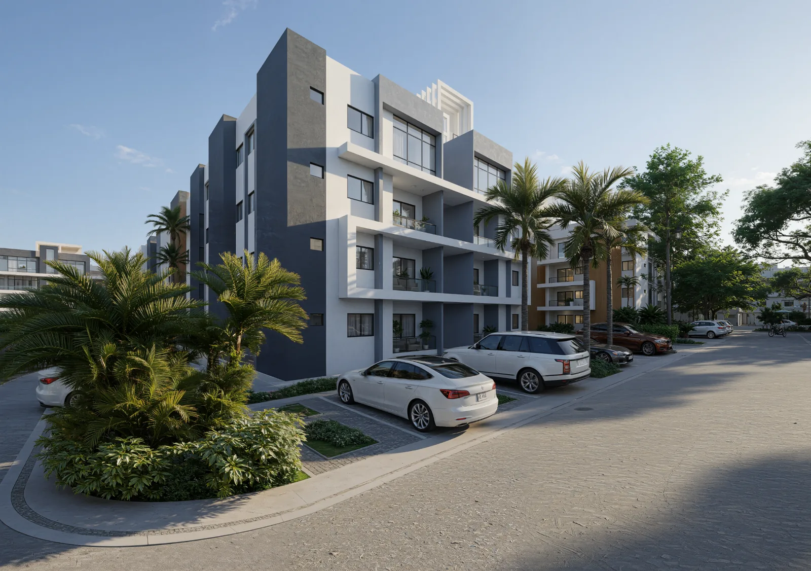 Render conceptual exterior de un edificio de Caney Oriental